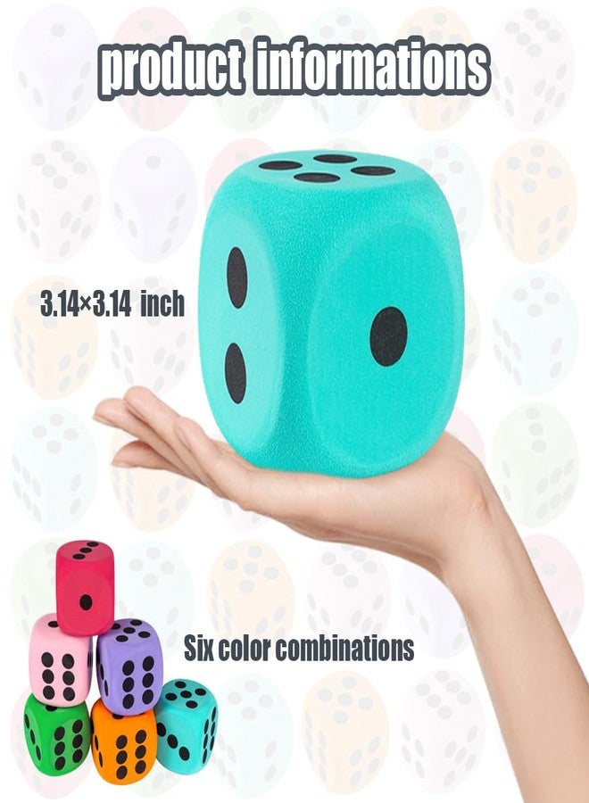 Yowget 6Pcs EVA Foam Dice,3.15" Large Dice Educational Toy,Blank Slate Board Game to Get Your Lucky Numbers for Parties and Gifts - Image 2